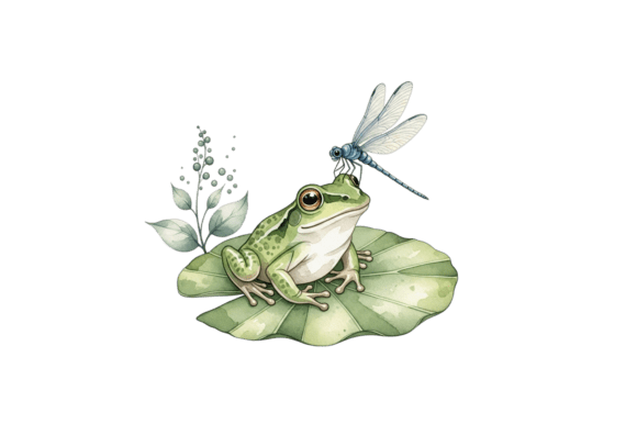 Amphibian with Insect on Water Lily: A Captivating Scene for Creative Projects