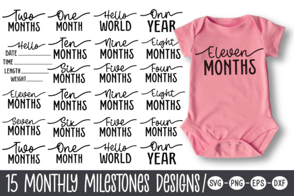 Baby Monthly Milestone SVG Bundle