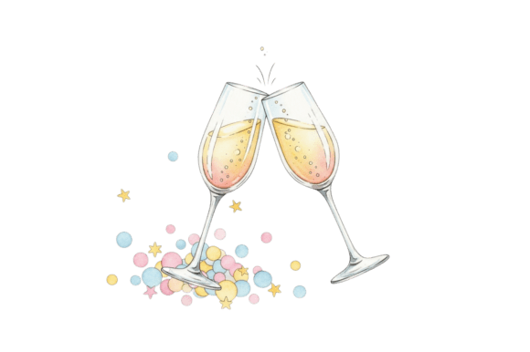 Champagne Glasses Clinking Celebration