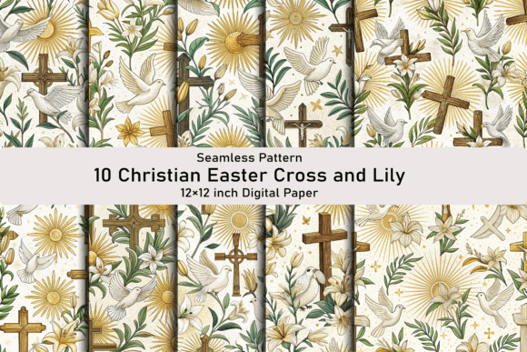 Christian Easter Cross and Lily Pattern: A Beautiful Addition to Your Creative Projects