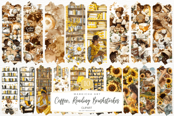 Coffee Reading Brushstrokes Clipart