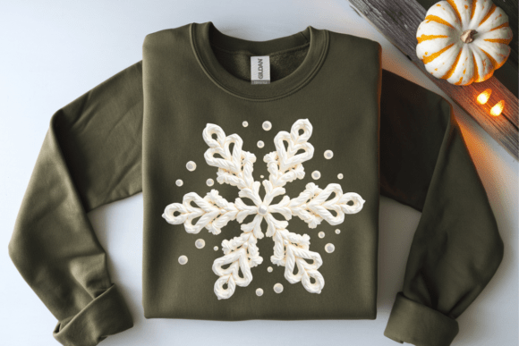 Crochet Snowflake PNG Faux Yarn