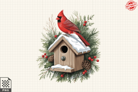 Festive Red Cardinal Christmas Clipart: Elevate Your Creative Projects
