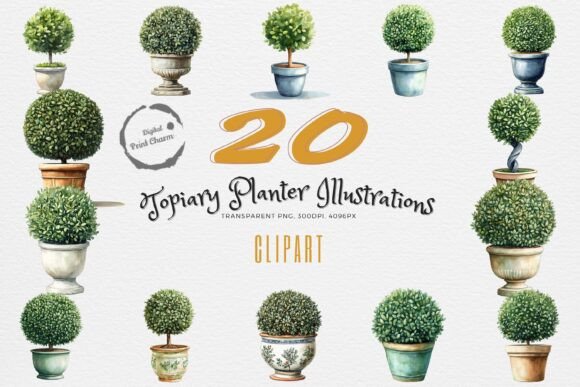 Garden Art 20 Topiary PNG Pack