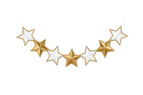 Gold and White Star Garland Decor