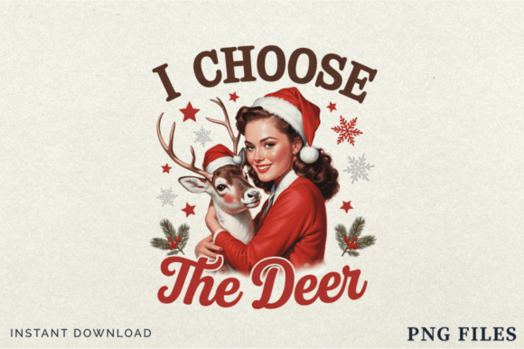 Retro Funny Girl Christmas T-shirt PNG