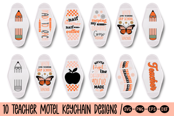 Teacher Motel Keychain SVG Bundle