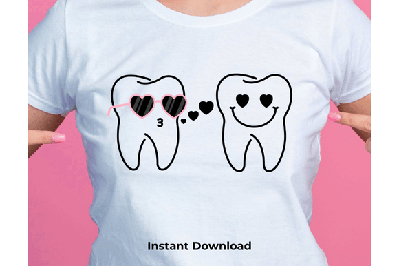 Valentine Tooth SVG Bundle: Add Sweet Dental Vibes to Your Creations