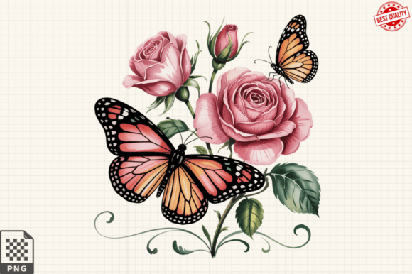 Vintage Victorian Rose Clipart PNG